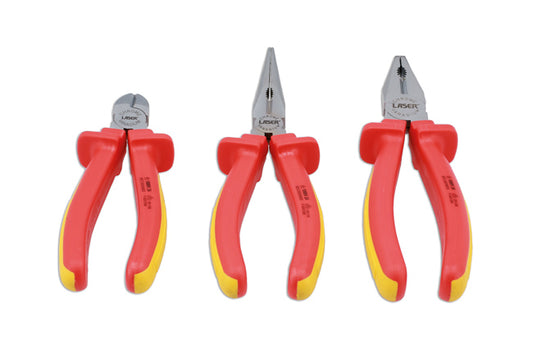 LASER 8916 3Pcs Pliers Set Insulated Chrome Vanadium Steel IEC60900 Certified