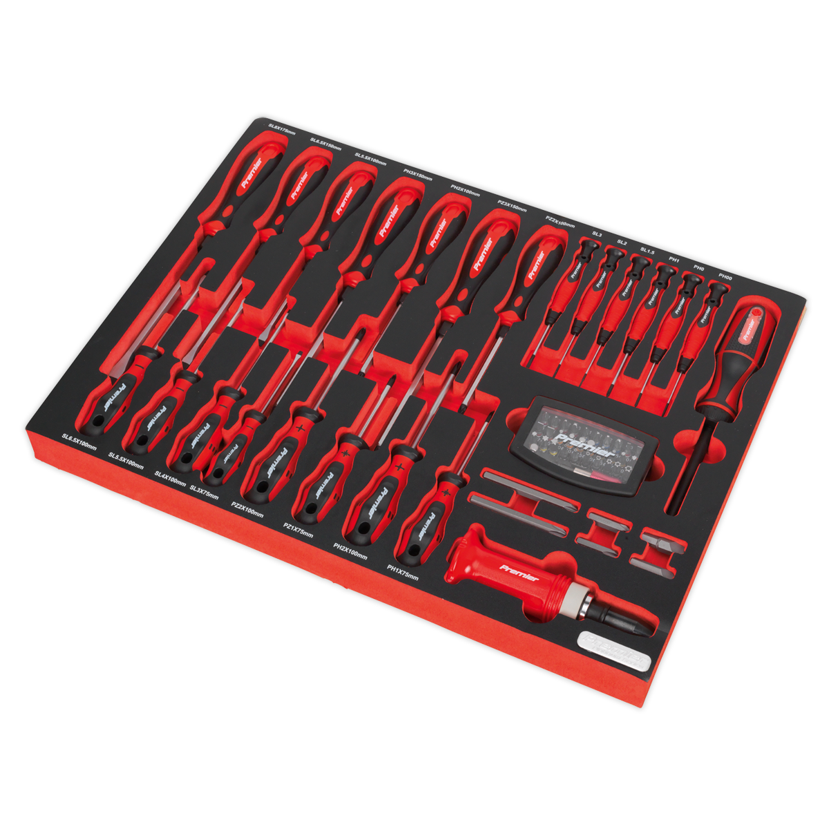 Sealey Tool Tray With Screwdriver Set 72 Pieces 530 x 397 x 55mm TBTP04