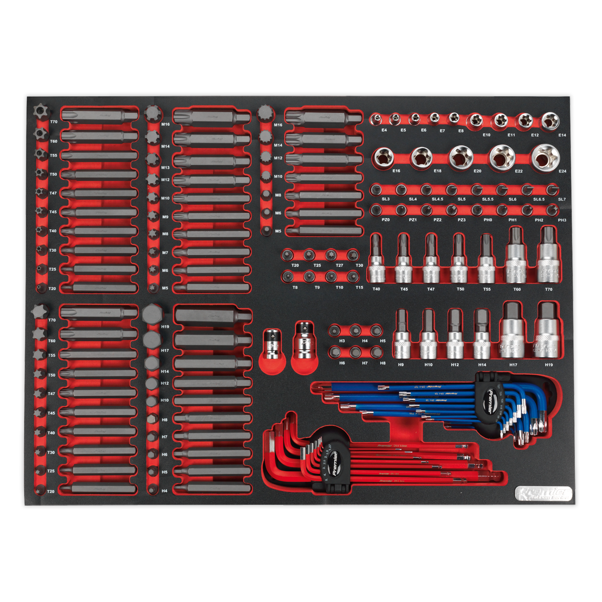 Sealey Tool Tray With Specialised Bits & Sockets 177 Pieces 530x397x45mm TBTP07