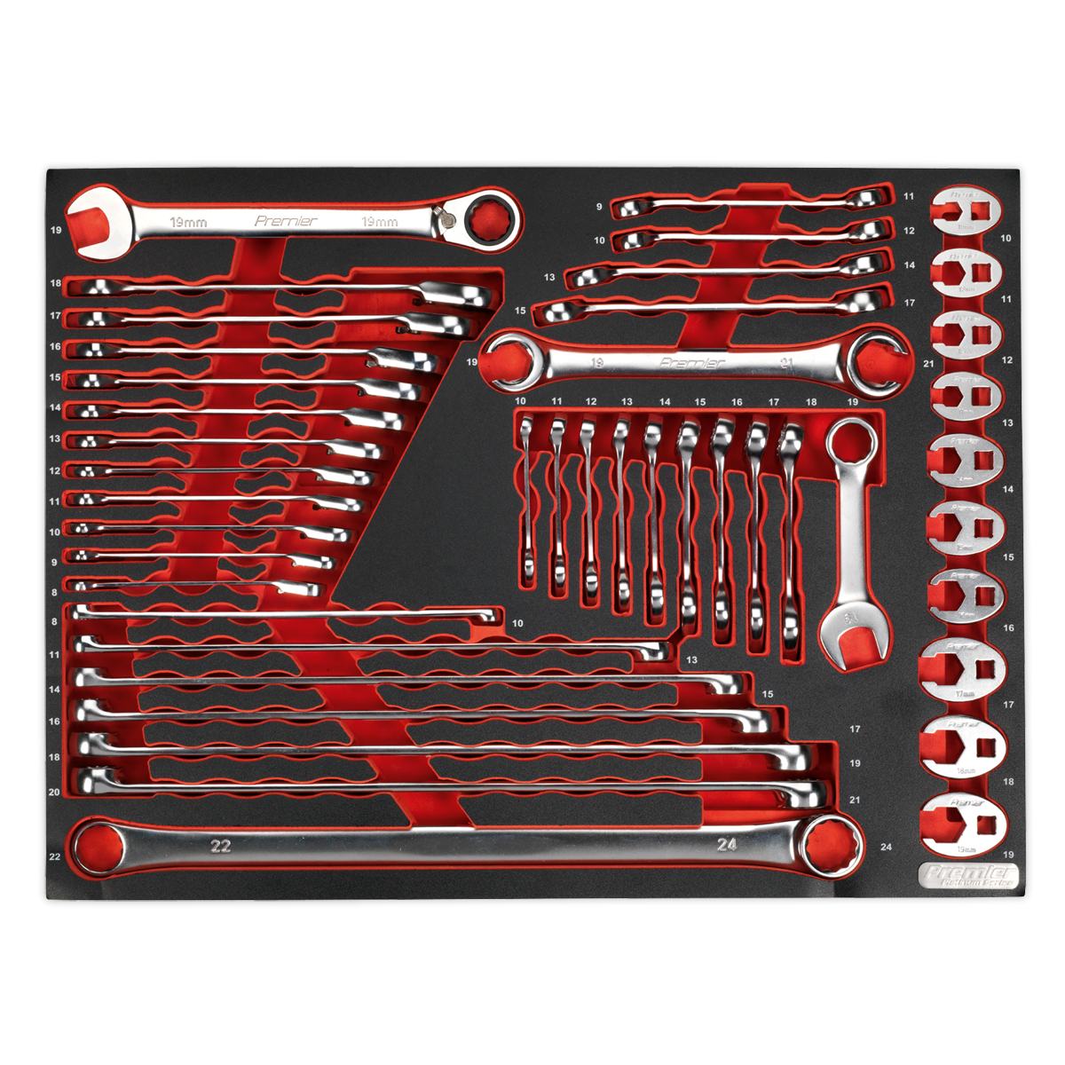 Sealey Tool Tray With Specialised Spanner Set 44 Pieces 530x397x55mm TBTP11