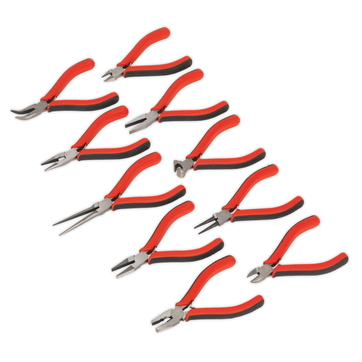 Sealey Mini Pliers Set High Carbon Steel With Polished Finish 10pc AK8578