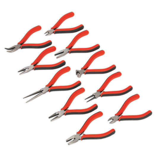 Sealey Mini Pliers Set High Carbon Steel With Polished Finish 10pc AK8578