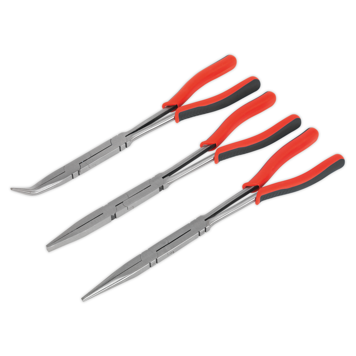 Sealey Double Joint Pliers Set 3pc Long Reach Finely Ground Heads 335mm AK8580