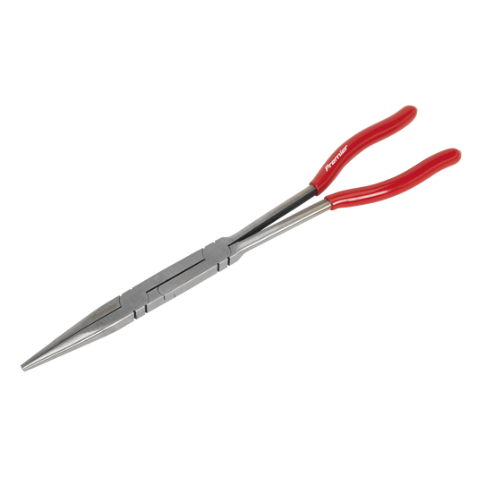 Sealey Needle Nose Pliers Double Joint Long Reach Vinyl Dipped Handles AK8591