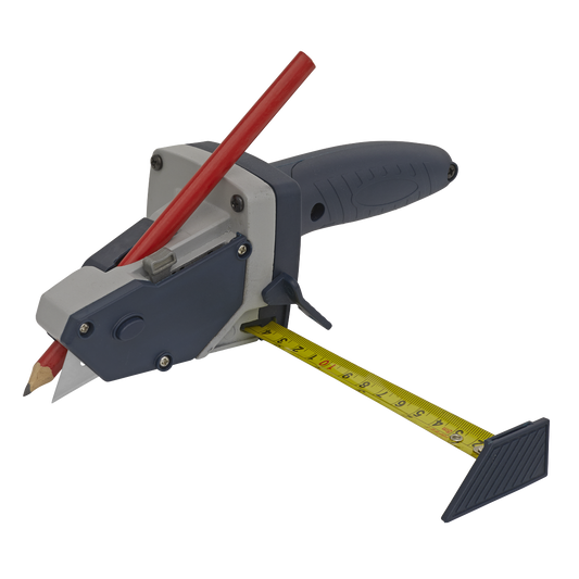 Sealey Plasterboard Cutter Integral 5M Tape Measure & Guide Edge AK860CT