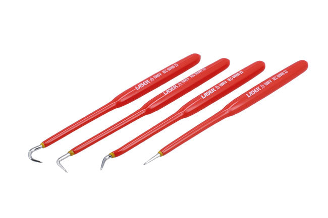 LASER 8941 Slim Insulated Hook Set 4pc Chrome Vanadium 1000V AC 1500V DC