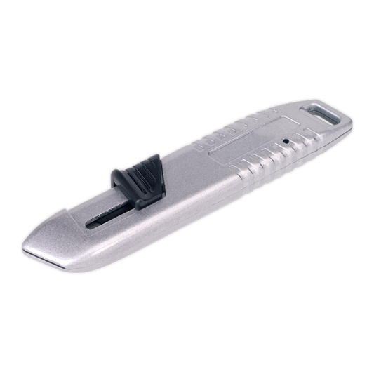 Sealey Safety Knife Auto Retracting Zinc Alloy Die Cast Handle Grip AK863