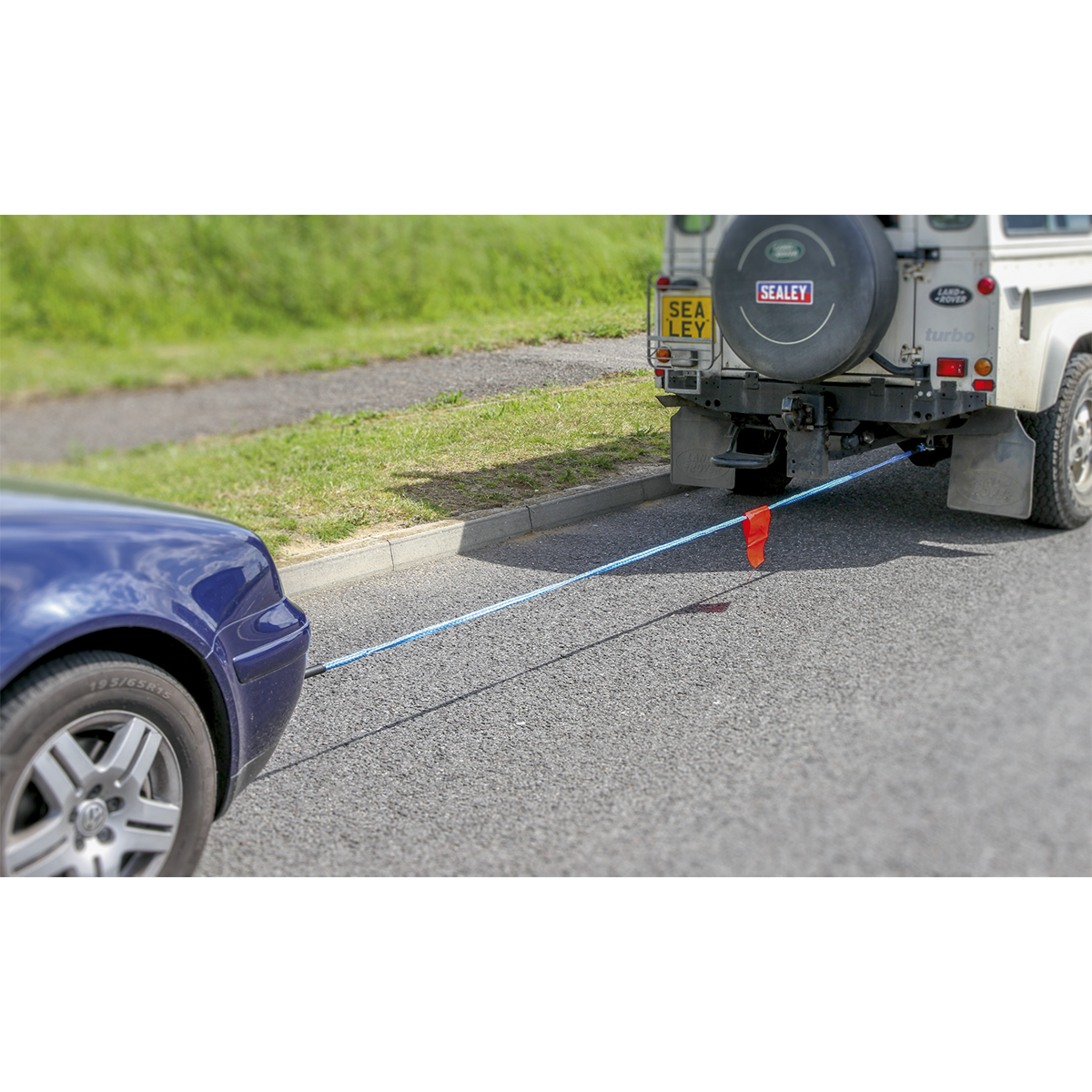 Sealey Tow Rope 2000kg Rolling Load Capacity Heavy Duty Blue/White Towing TH2502