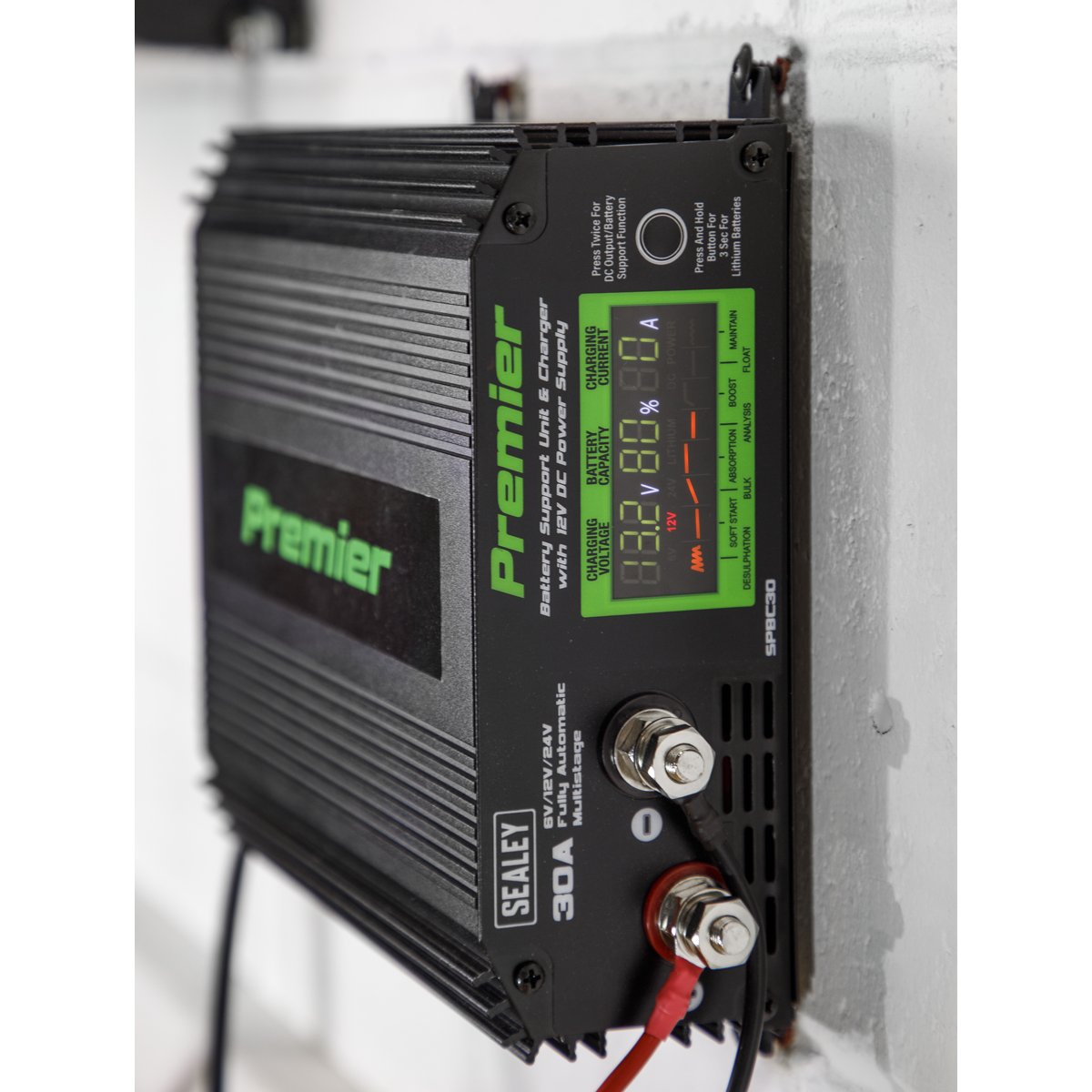 Sealey 30A Battery Support Unit Charger & Maintainer Fully Automatic SPBC30