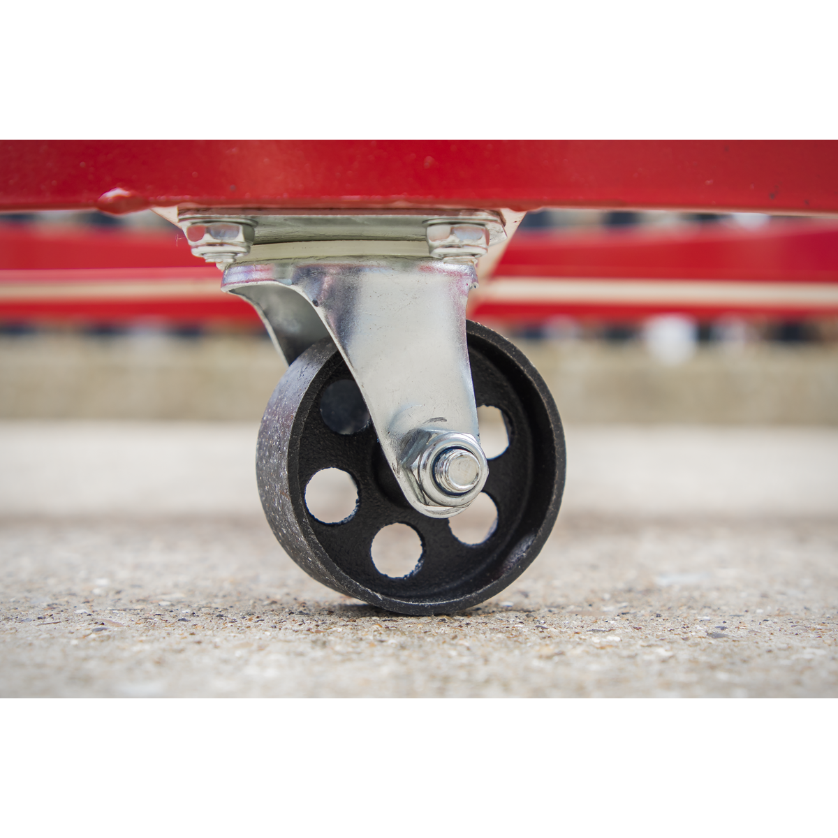 Sealey Drum Dolly With Handle & 4 Large Diameter Metal Castors 205 Litres TP205H