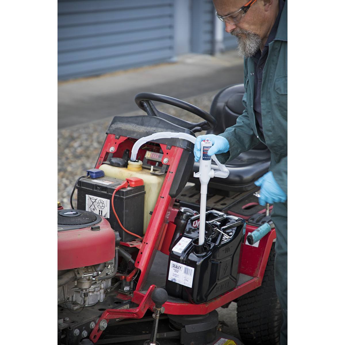 Sealey Jerry Can Syphon Pump Battery Powered Diesel Water Oil Fluid TP80