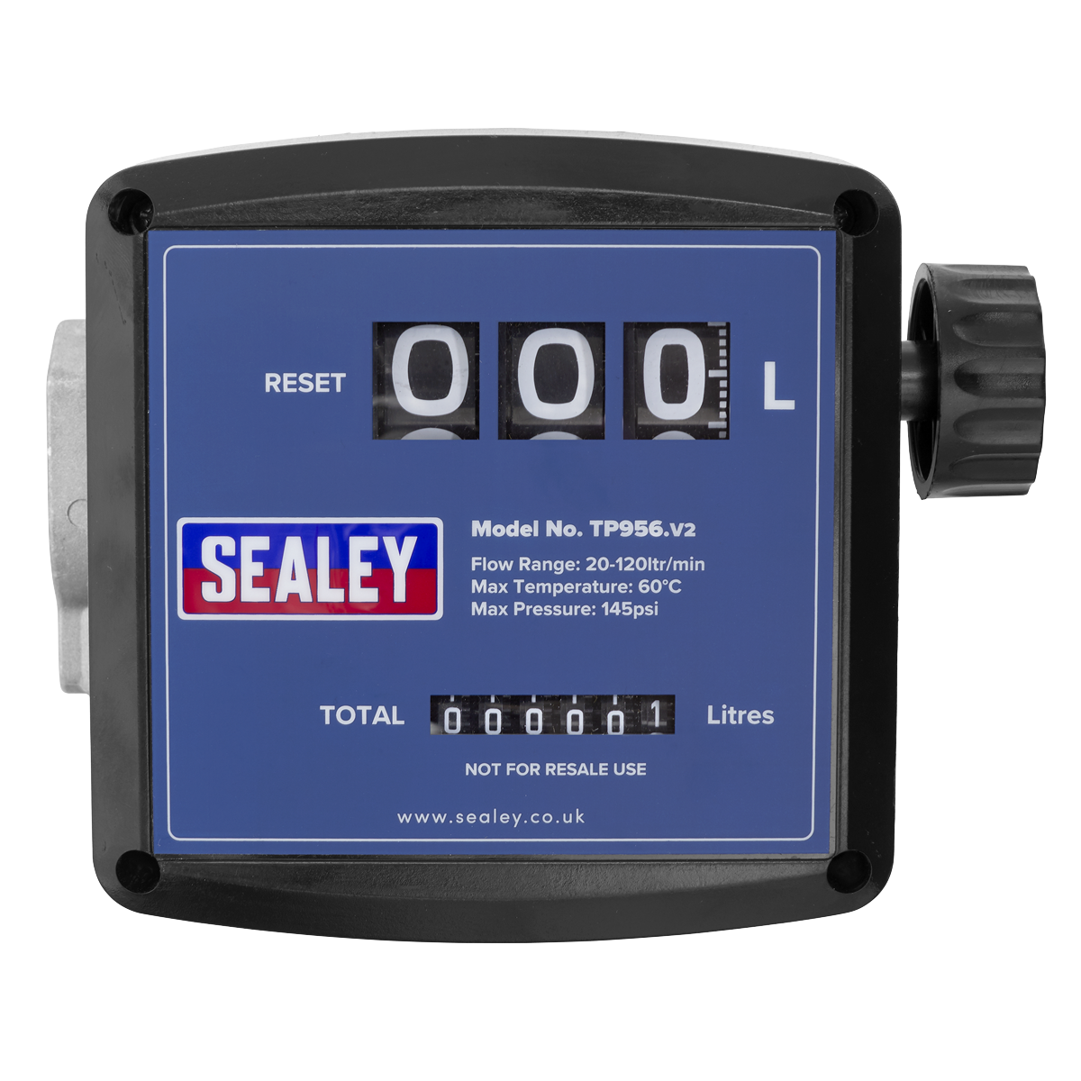 Sealey Diesel & Fluid Flow Meter Batch/Cumulative Totals 20-120L/min TP956