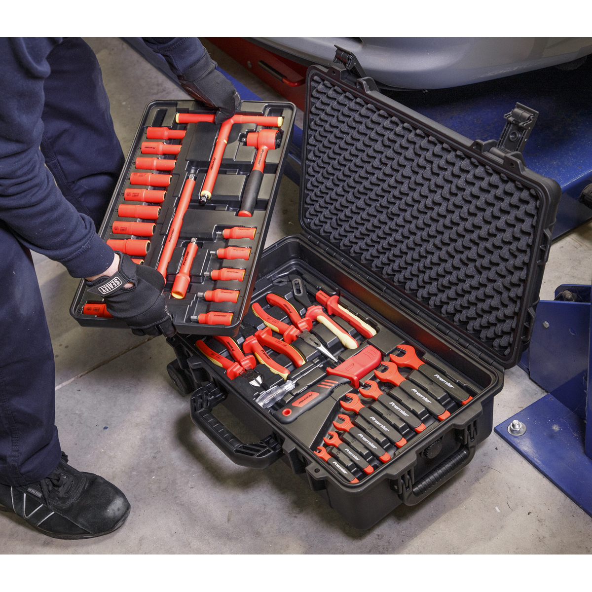 Sealey 3/8" Square Drive 1000V Insulated Tool Kit 50 Piece Socket Bit Set AK7938