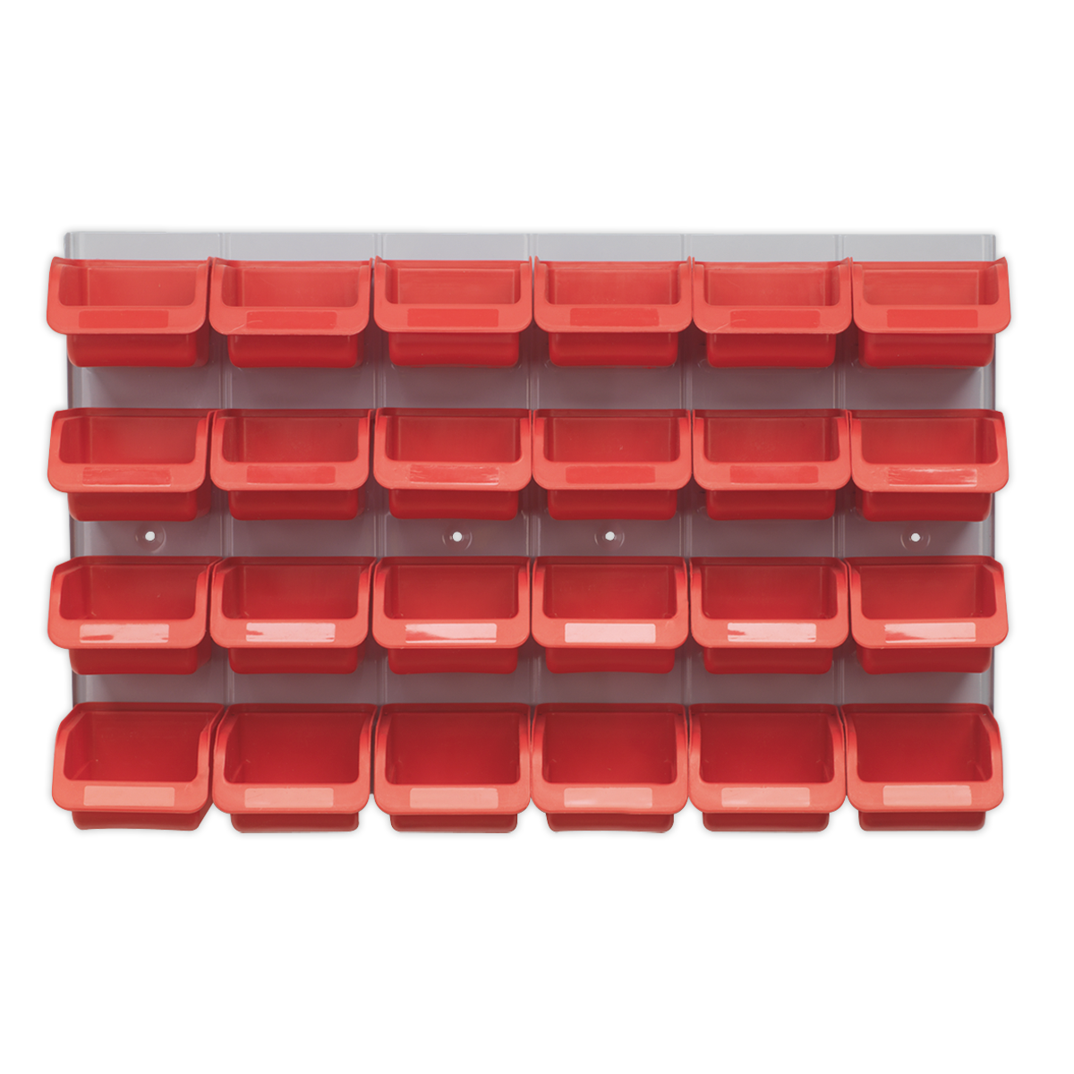 Sealey 24 Bin & Panel Combination With Heavy Duty Steel Back Panel - Red TPS130