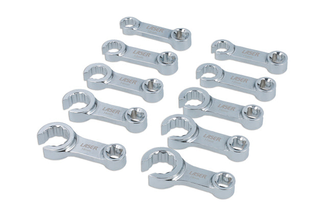 LASER 8977 Brake Pipe Spanner Set 10-19mm Chrome Vanadium Steel With EVA Tray