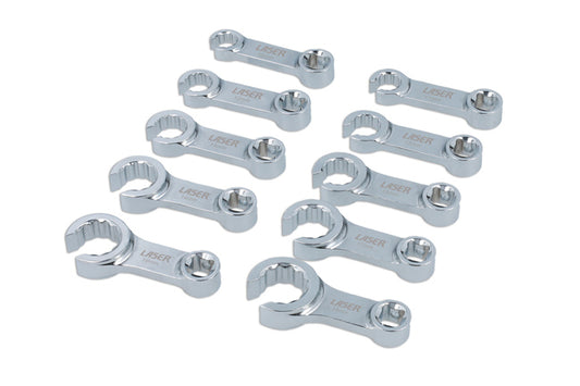 LASER 8977 Brake Pipe Spanner Set 10-19mm Chrome Vanadium Steel With EVA Tray