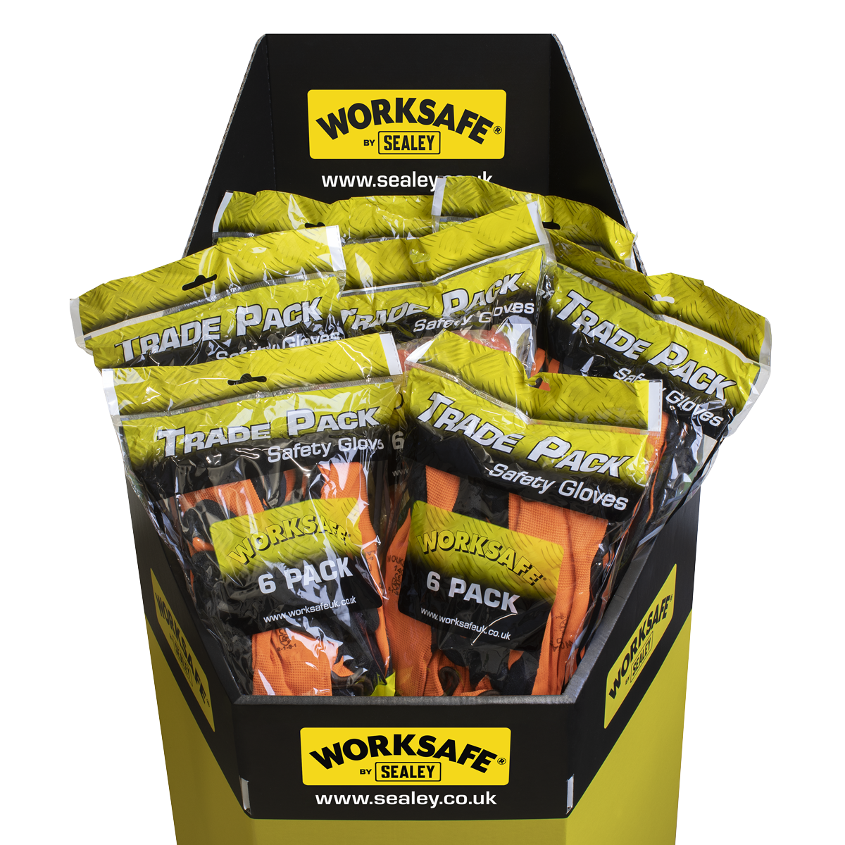 Sealey Foam Latex Workshop Safety Gloves Large Size L Pack of 6 Pairs TSP140L/6