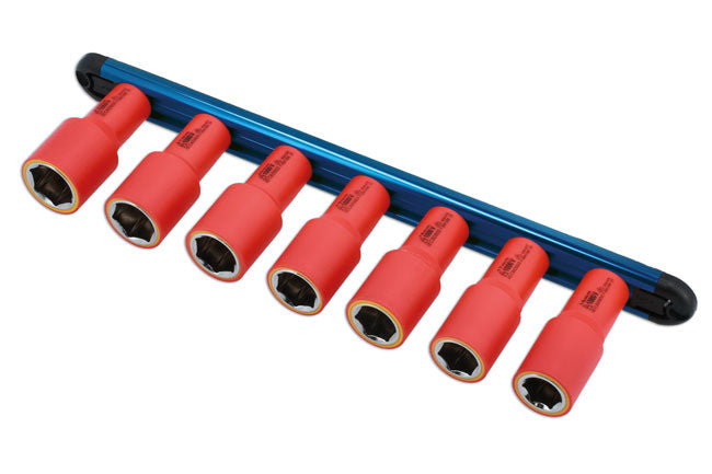 LASER 8989 VDE Insulated Deep Hex Socket Set 16-22 mm 3/8" Inch Drive Steel
