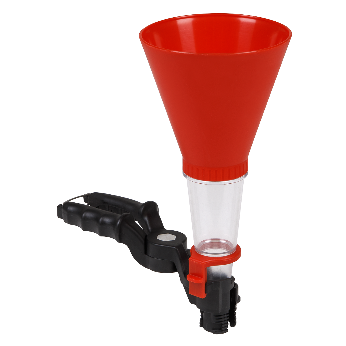Sealey Universal Oil Funnel With Clamp & Transparent Lower Chamber 2pc UOF2