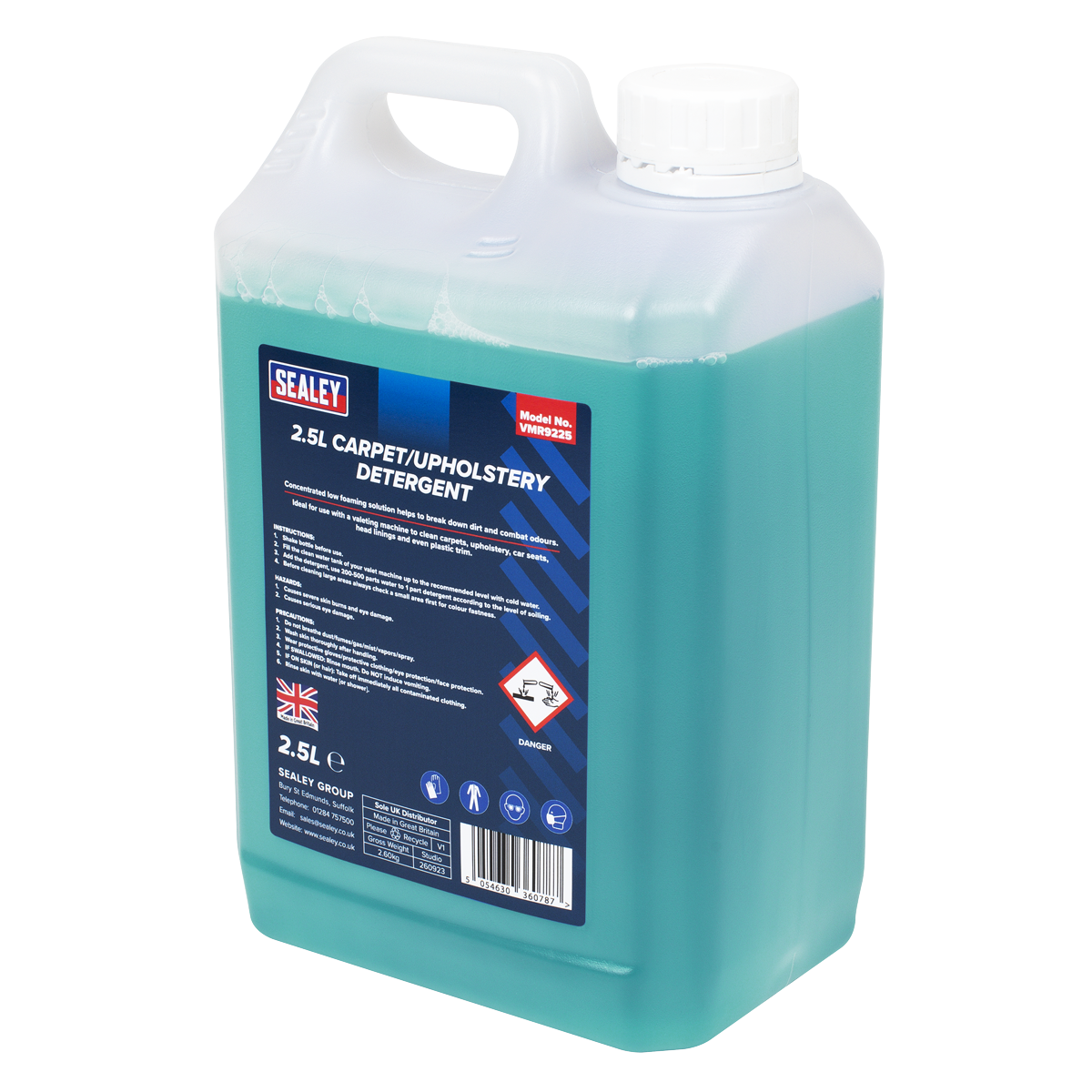 Sealey Carpet Upholstery Detergent Cleaner 2.5L Economisal Low Foaming VMR9225
