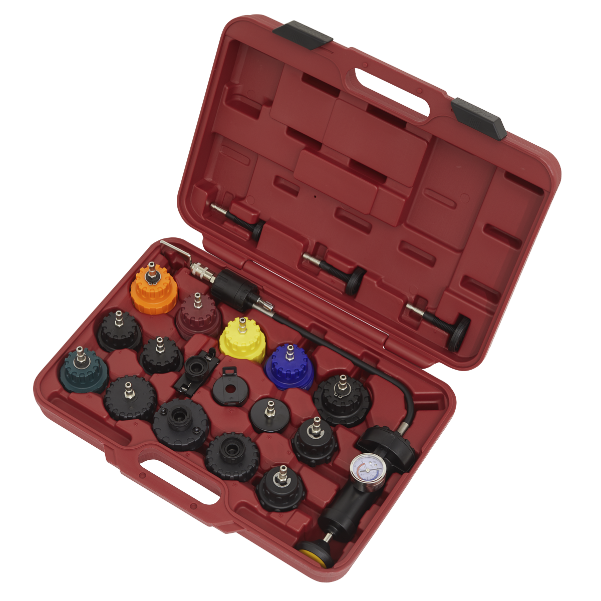 Sealey 20 Pieces Cooling System Pressure Tester Kit With Storage Case VS001