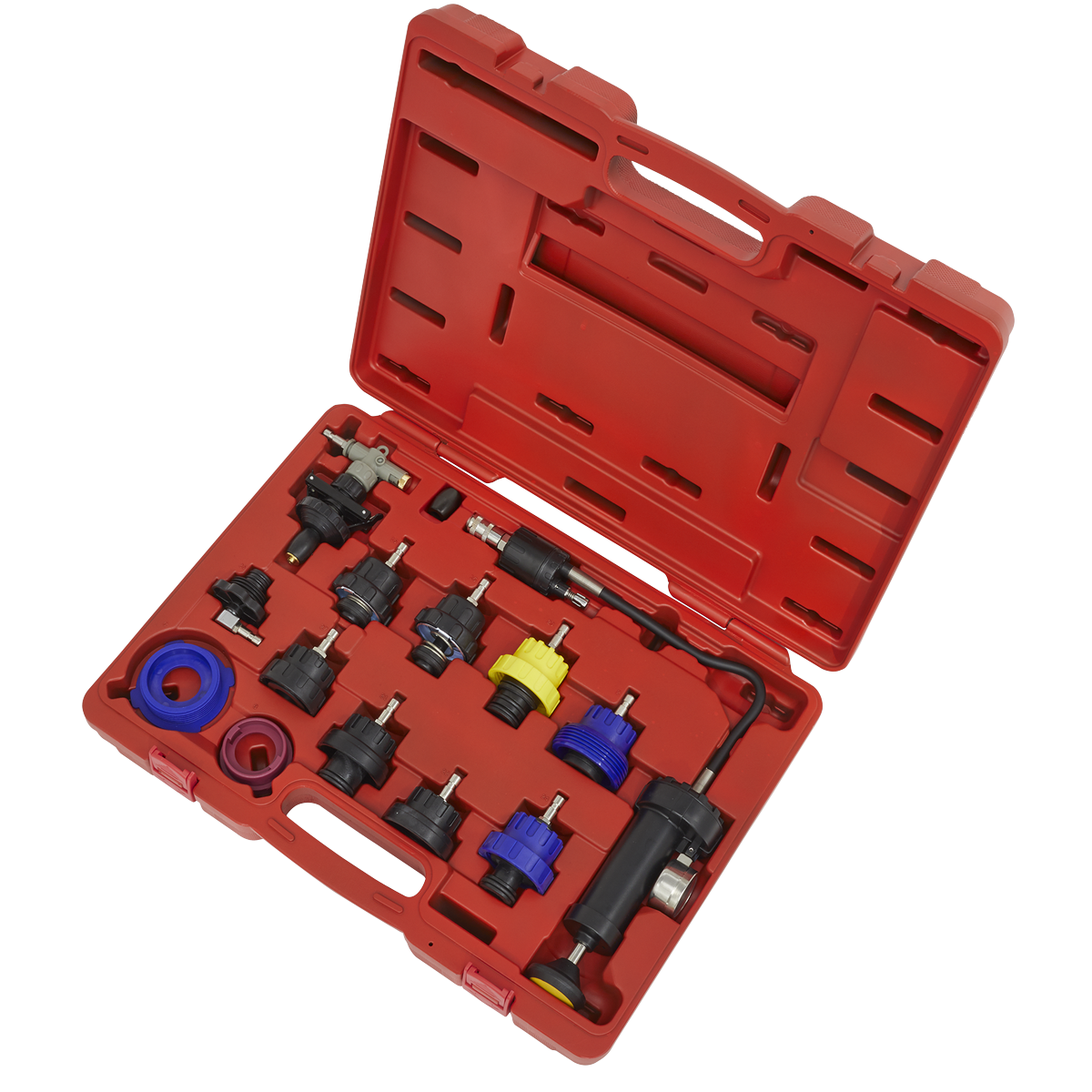 Sealey Cooling System Pressure Test Kit With Pressure Gauge 13 Pieces VS0014