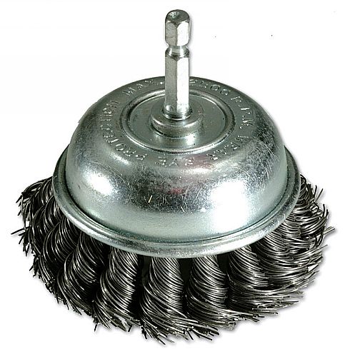 LASER 3148 75mm Twist Knot Steel Wire Cup Brush Quick Chuck 6000rpm For Cleaning