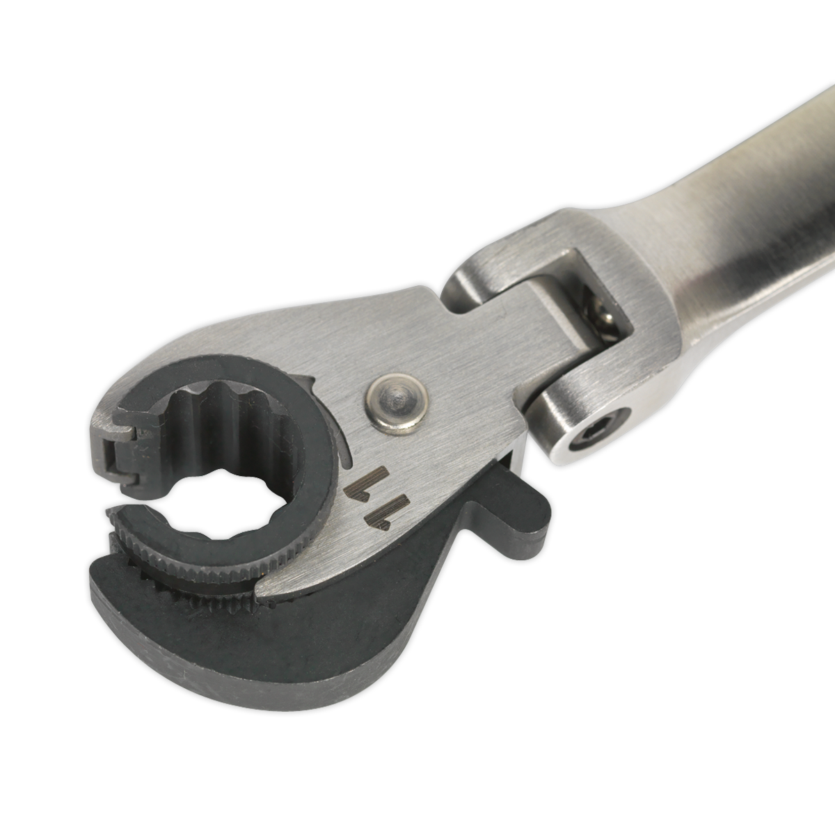 Sealey 10 x 11mm Flexi-Head Ratchet Brake Pipe Spanner Stainless Steel VS0347