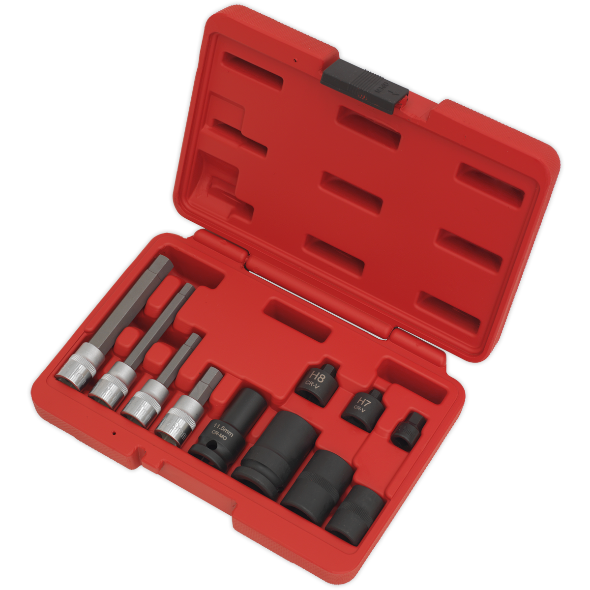 Sealey Brake Caliper Socket Set 11 Pieces - Chrome Vanadium Steel VS0465