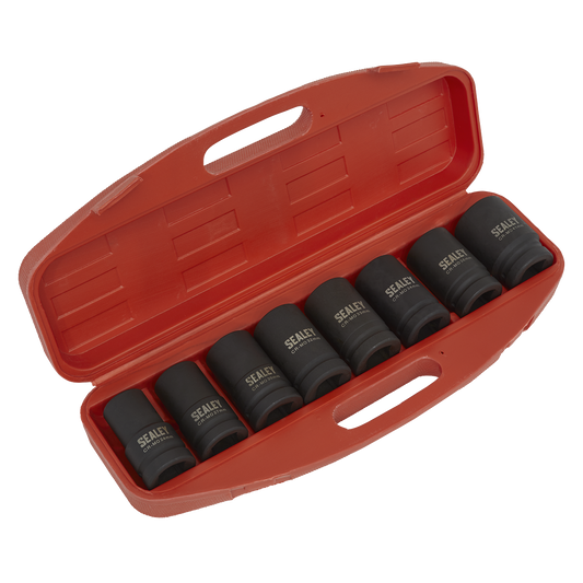 Sealey WallDrive 1" Square Drive Deep Impact Socket Set - 8 Pieces AK888M