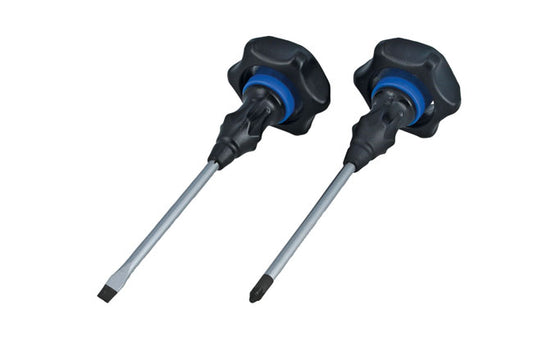 LASER 9023 2Pcs High Torque Palm Screwdriver Set PZ2 & SL6 100mm Blades S2 Steel
