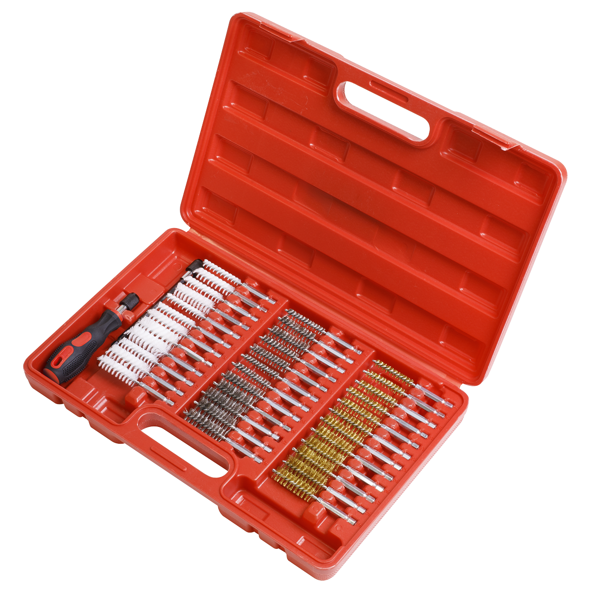 Sealey 38 Pcs Cleaning Brush Set Injector Bore 8-19mm Brush Size Workshop VS1910