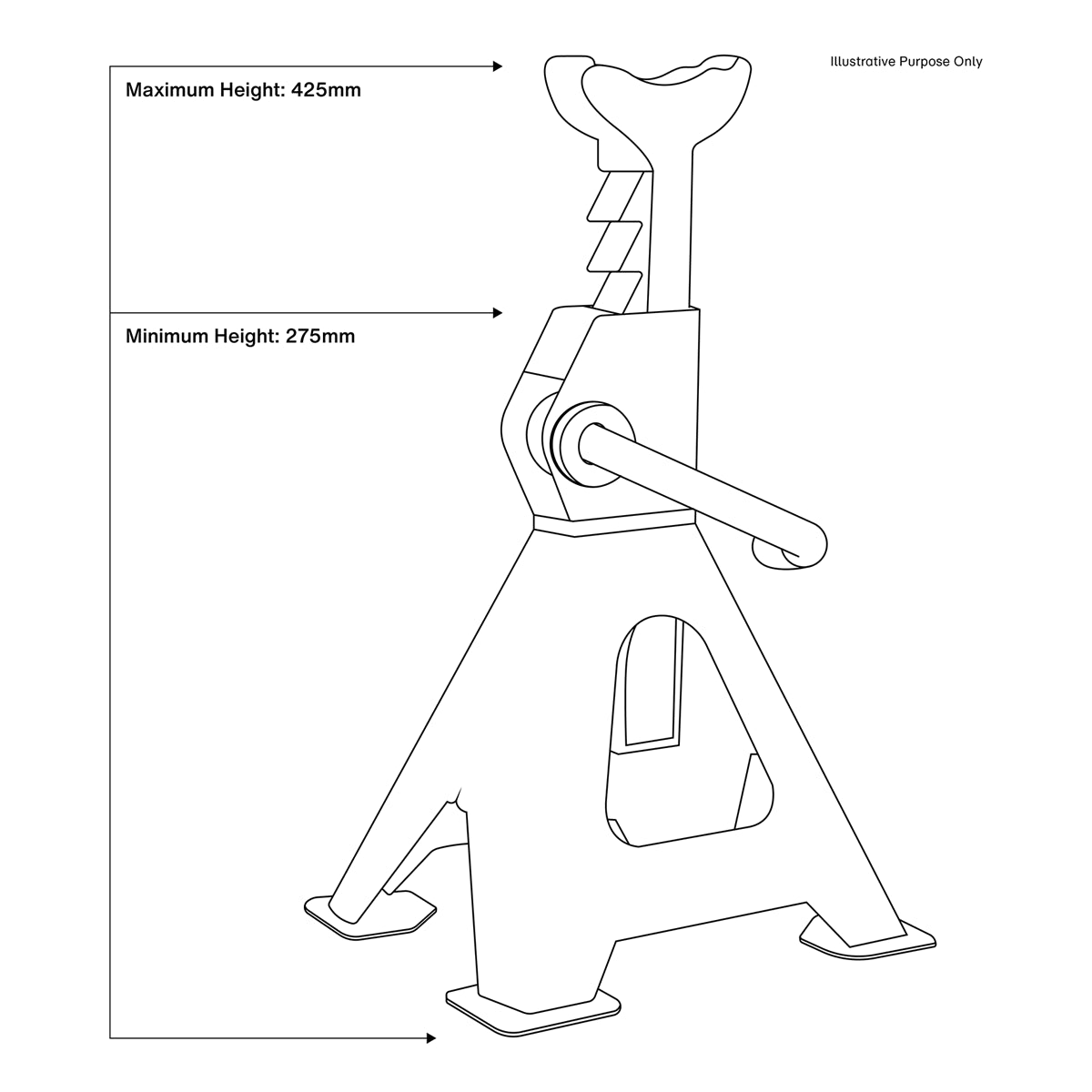 Sealey Load Axle Stands 2 Tonne Capacity/Stand 4 Tonne/Pair Ratchet Type VS2002