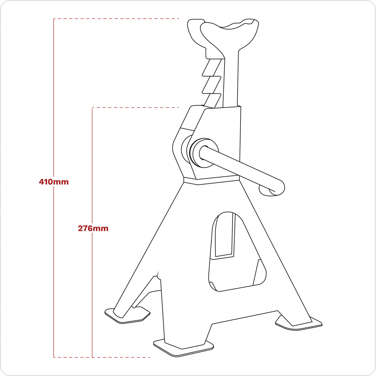 Sealey Load Axle Stands 2 Tonne Capacity per Stand Ratchet Type Blue VS2002BL