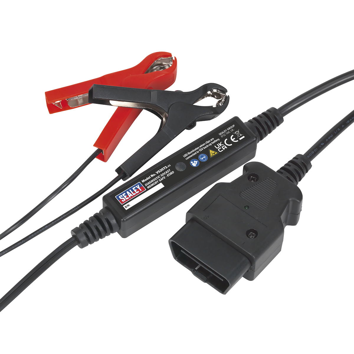 Sealey Diagnostic Socket Memory Safe With LED - EOBD 1.35m Cable VS2072