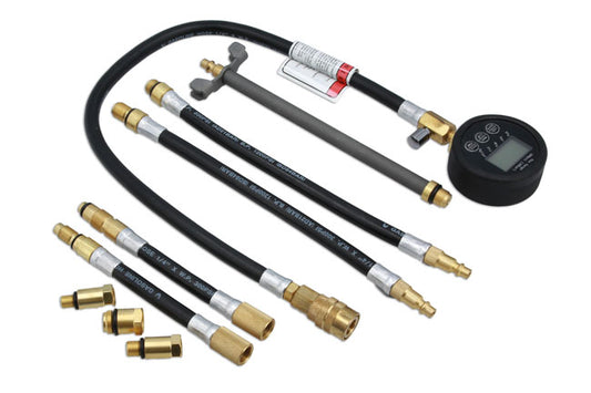 LASER 9037 Digital Compression Tester Kit 0-300 PSI Petrol Engine Use Adaptors