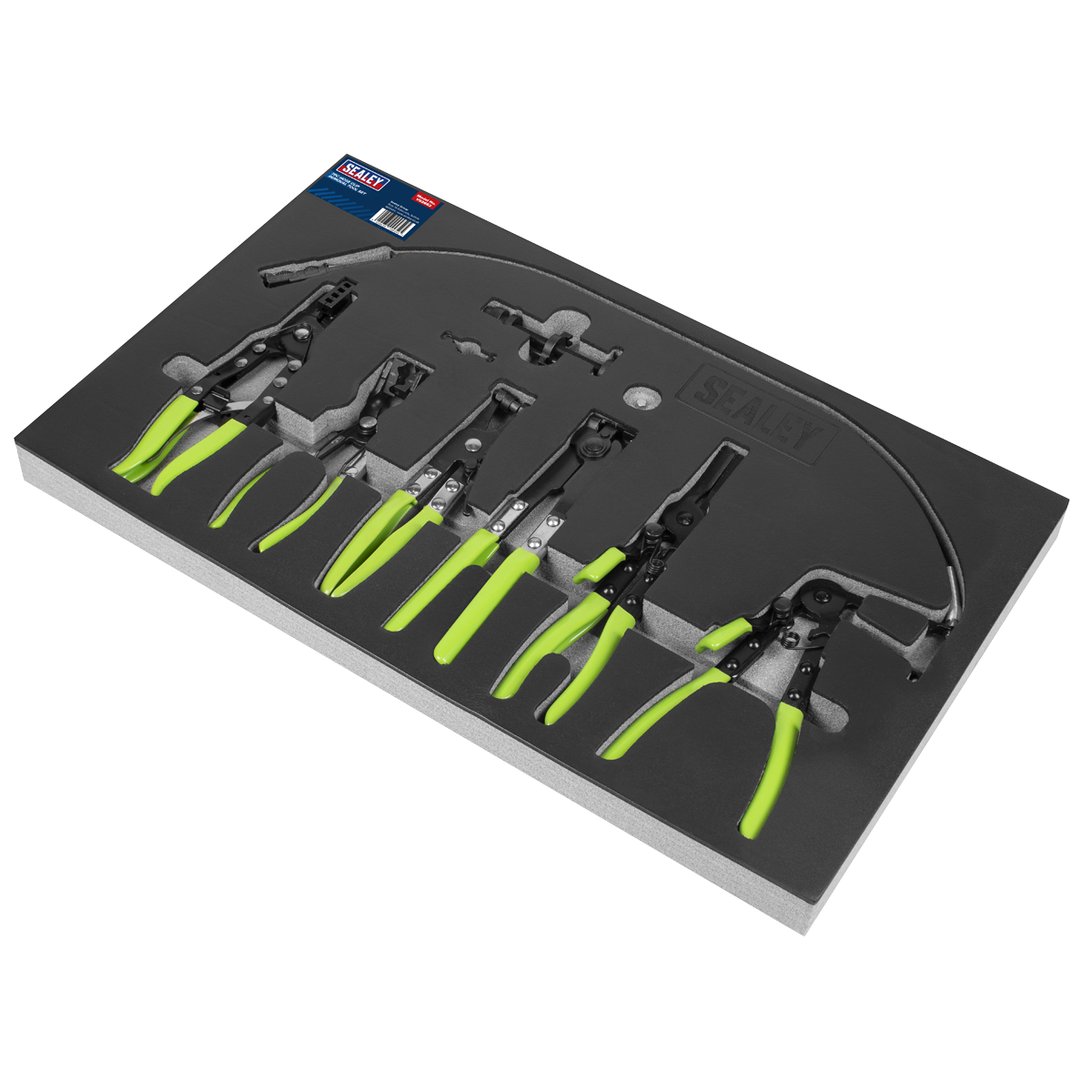 Sealey 7pc Hose Clip Removal Tool Set With Ratchet Locking Mechanism VS2662