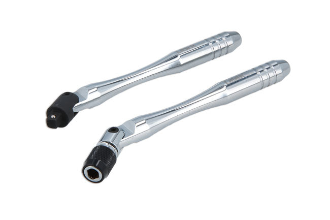 LASER 9050 Flexible Wrench Set 2pc 1/4" Drive Chrome Vanadium Steel Tool