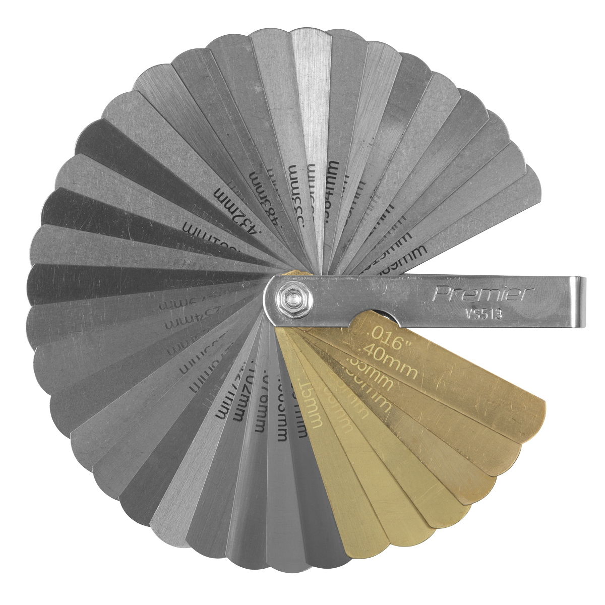 Sealey Feeler Gauge 36 Blade Combo Steel/Brass Imperial Dual Marked VS513