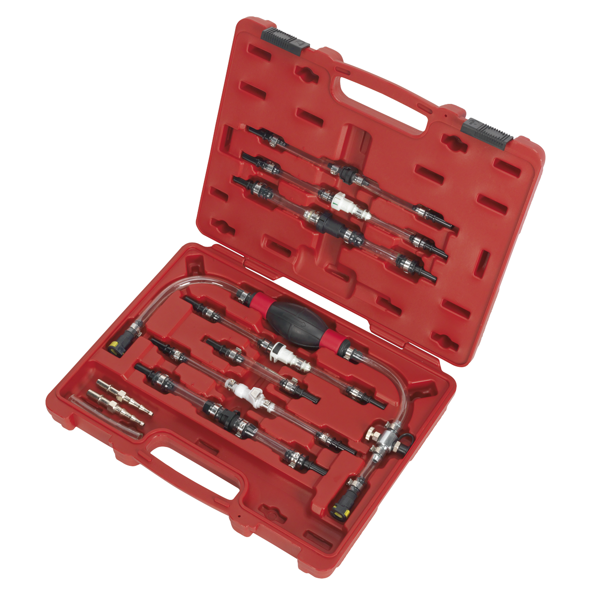 Sealey Diesel Fuel Priming Set With 2 Universal Connectors Kit - Red VS555