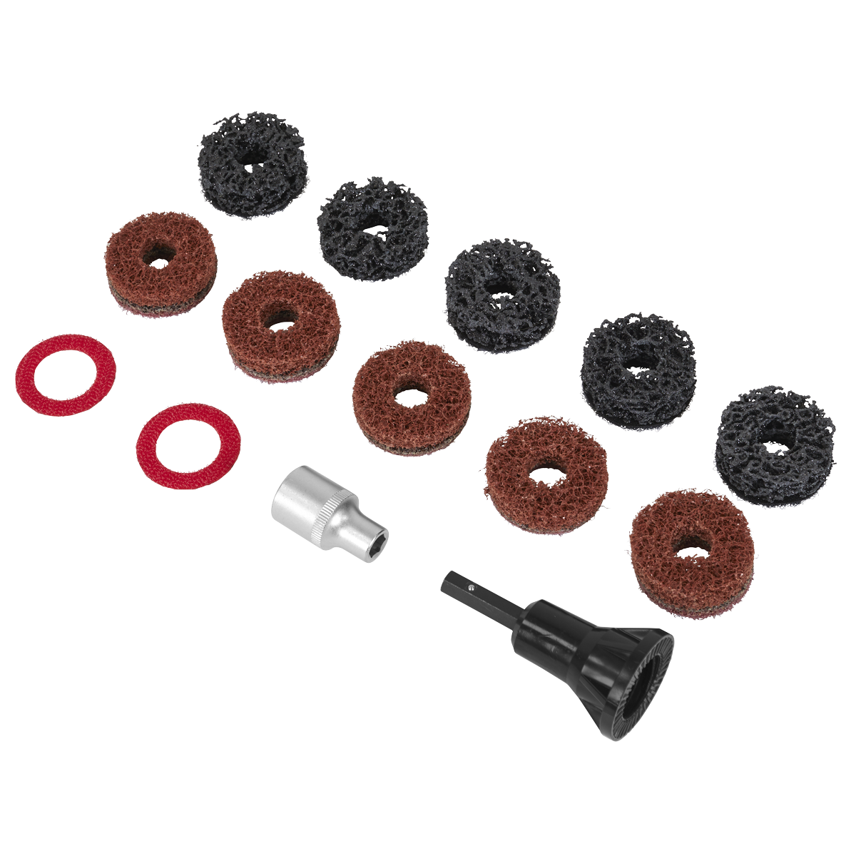 Sealey Stud Hub Cleaner With 1/2" Square Drive Adaptor - 14 Pieces VS8002