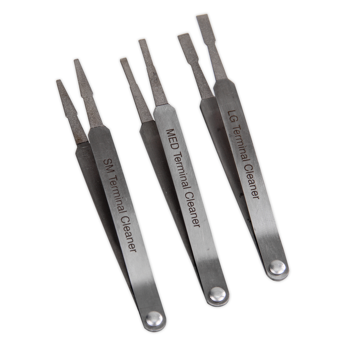 Sealey Terminal Cleaner Set 3 Pieces Diamond Grip With Pivoting Handle VS9202
