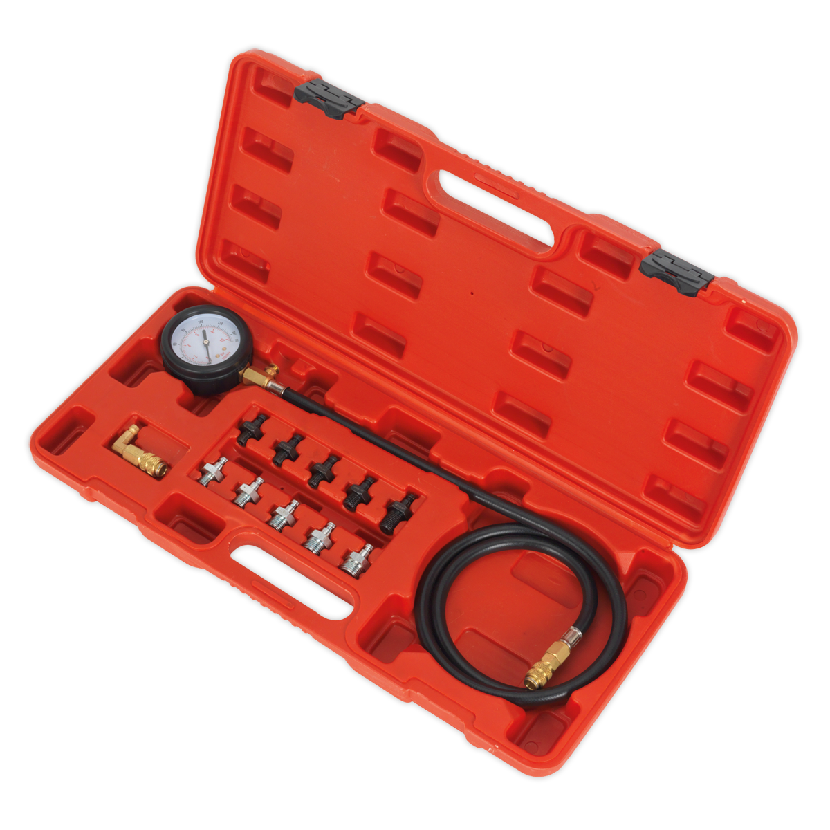 Sealey Oil Pressure Test Kit Fitted With Heavy Duty Cover 12 Pieces VSE203