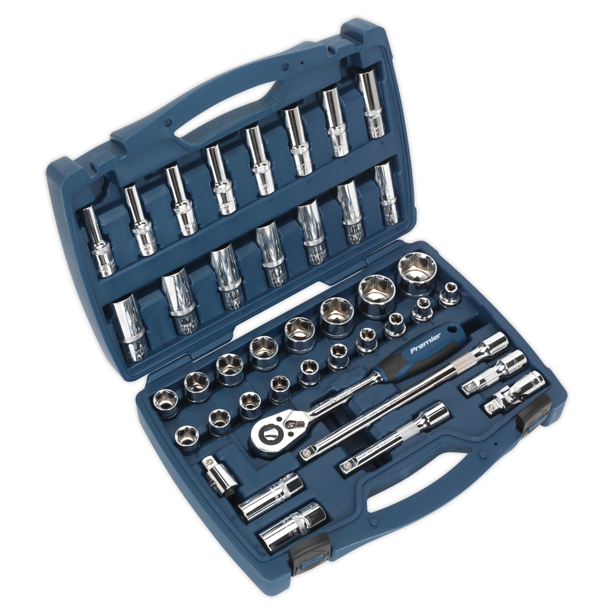 Sealey Socket Set 41 Pieces 1/2" Square Drive 6 Point WallDrive Metric AK8993
