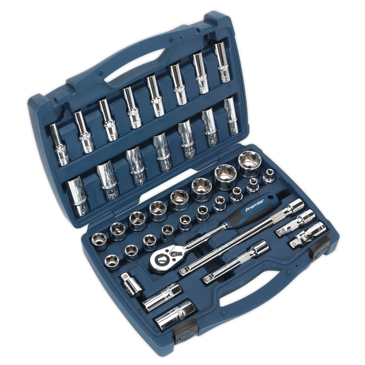 Sealey Socket Set 41 Pieces 1/2" Square Drive 6 Point WallDrive Metric AK8993