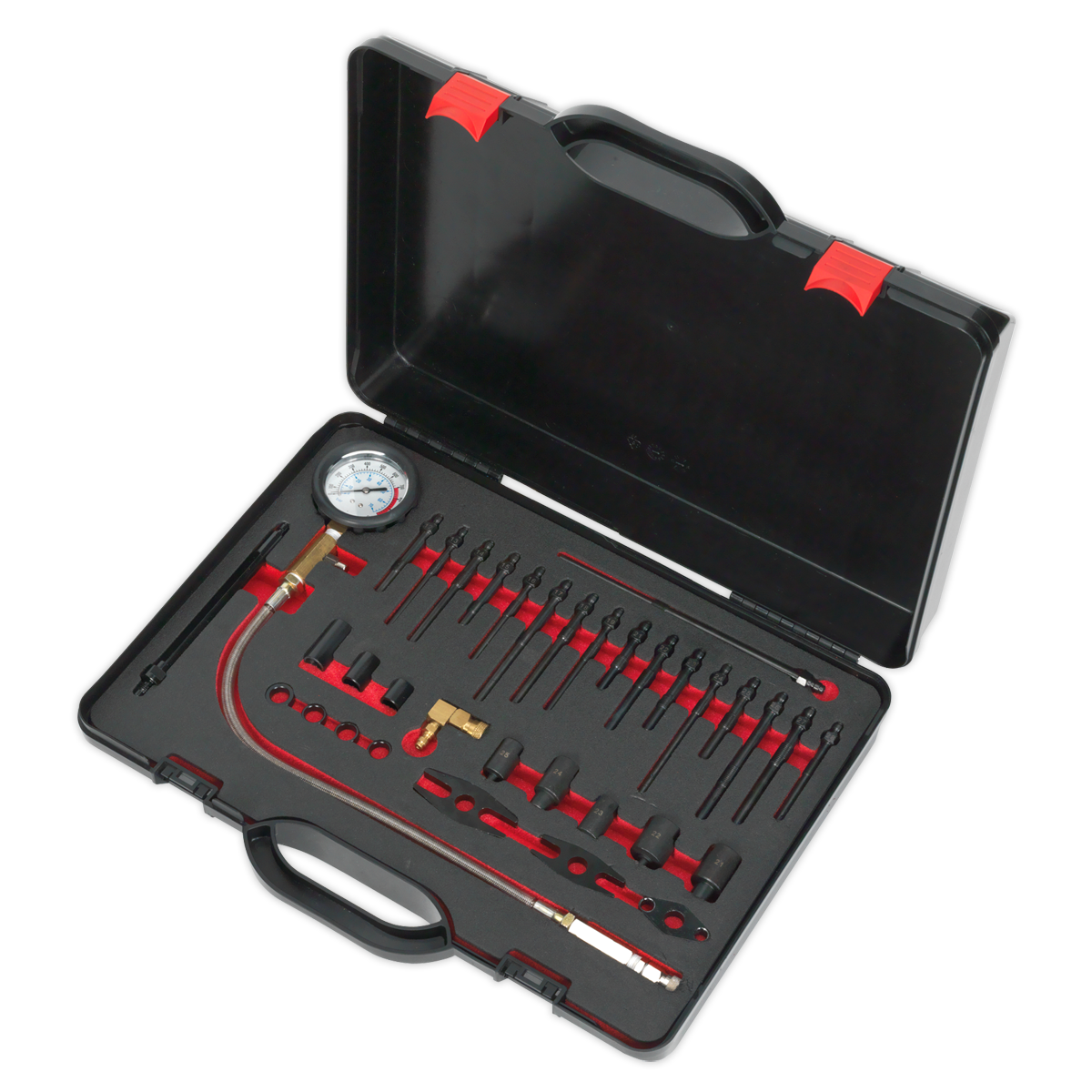 Sealey Compression Test Kit For Diesel Vehicles 17 Dummy Glow Plugs VSE3158