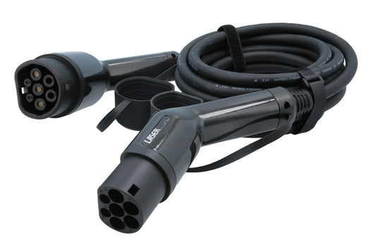 LASER 9105 EV Charging Cable 32A Single Phase Type 2 Female To Type 2 Male 7kW
