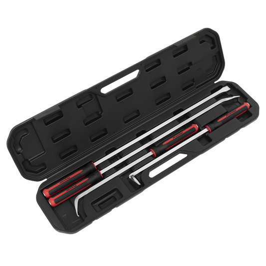 Sealey Prybar Set With Comfortable Soft Grip Handles 4 Pieces Heavy Duty AK9100
