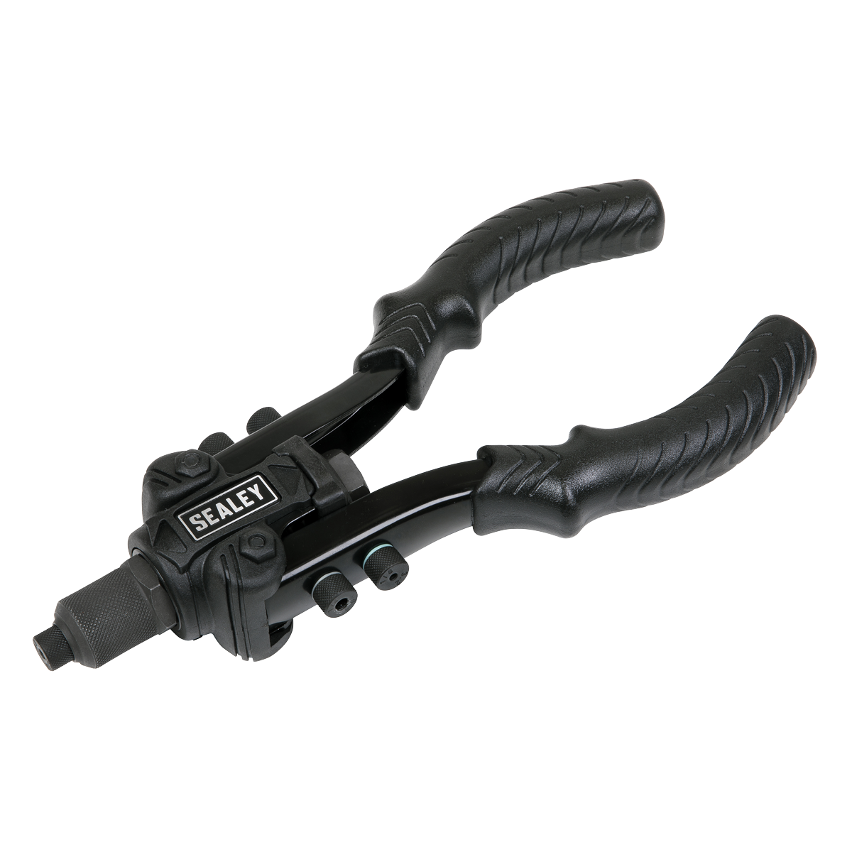 Sealey 2-in-1 Compact Riveter Heavy Duty Industrial 11 Nozzles Black AK3989