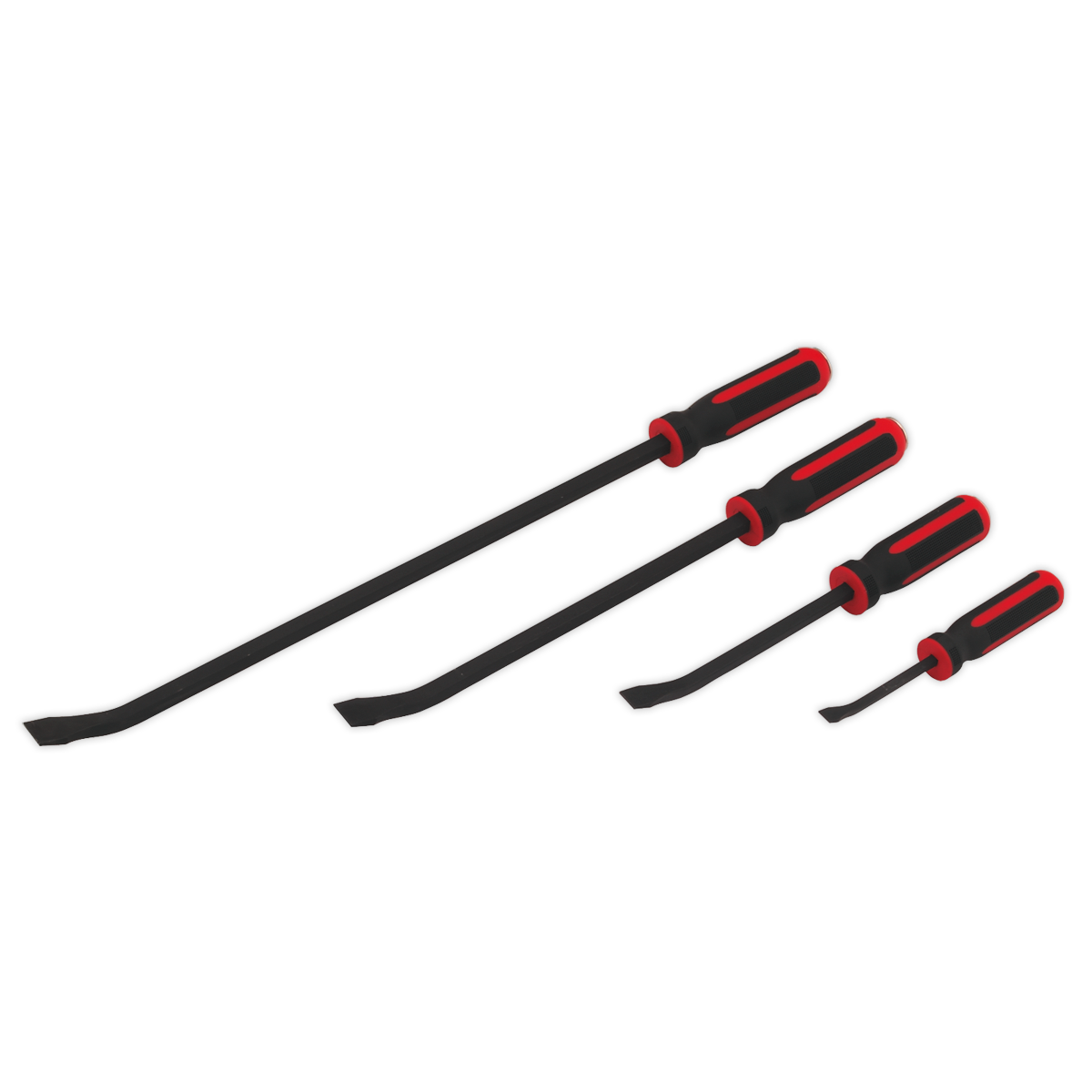 Sealey Angle Prybar Set With Hammer Cap 4 Pcs Heavy Duty Blackened Finish AK9105